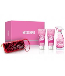 Giftset-Moschino Fresh Couture Pink For Women Edt 100ml + Bodylotion 100ml + Shower Gel 100ml + Menicure