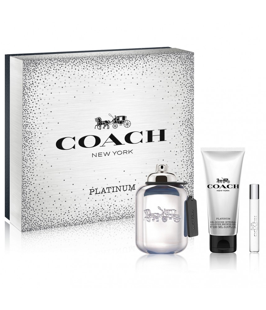Giftset-Coach New York Platinum For Men Edp 100ml + Shower Gel 100ml + Travel-Size 7.5ml Giftset-Coach New York Platinum For Men Edp 100ml + Shower Gel 100ml + Travel-Size 7.5ml